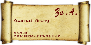 Zsarnai Arany névjegykártya